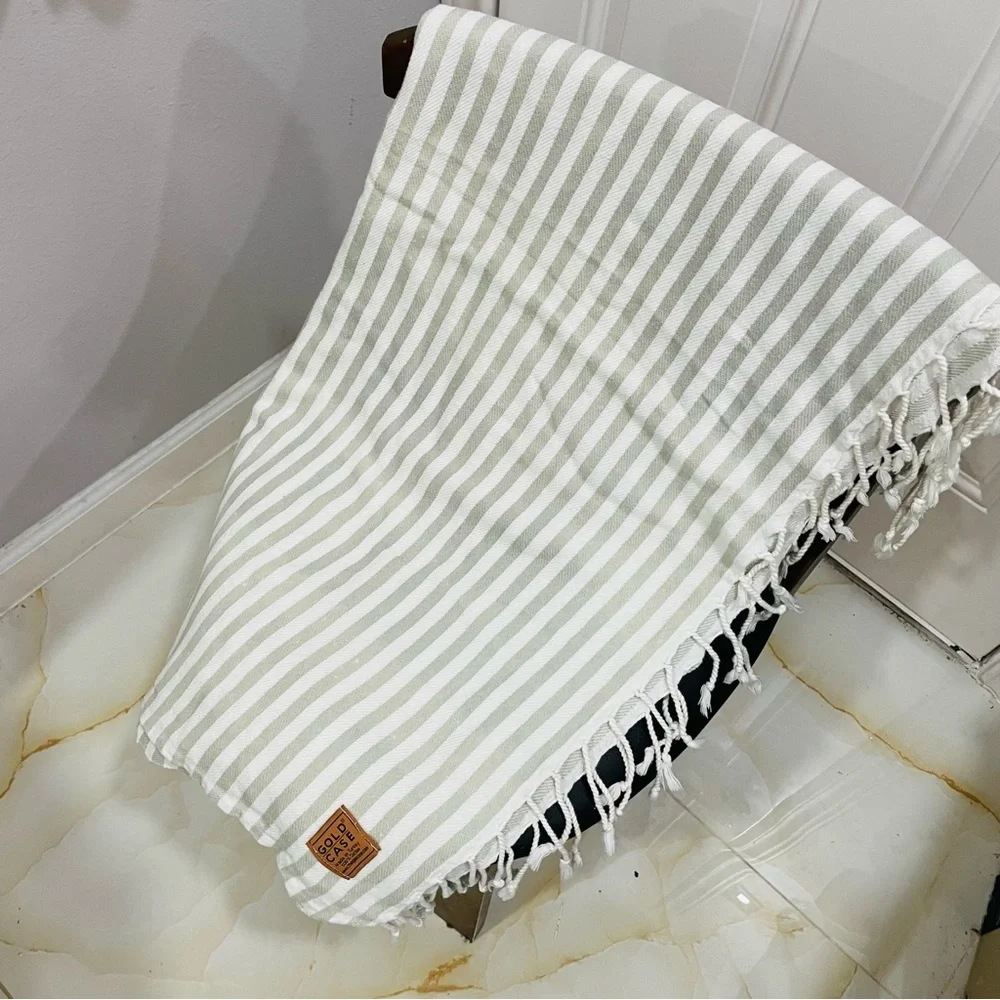 The Gold Case Turkish Beach & Bath Towel MYRA Soft Grey Pre Washed 40X70 XXL